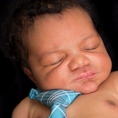 Newborn-baby-boy-wearing necktie