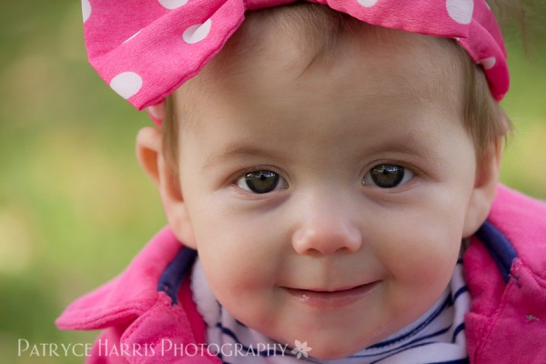 6 month old baby girl sitting photo session